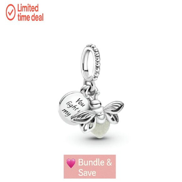 Sterling Silver Glow-in-the-Dark Firefly Charm Dangle for Bracelets - Picture 3 of 6